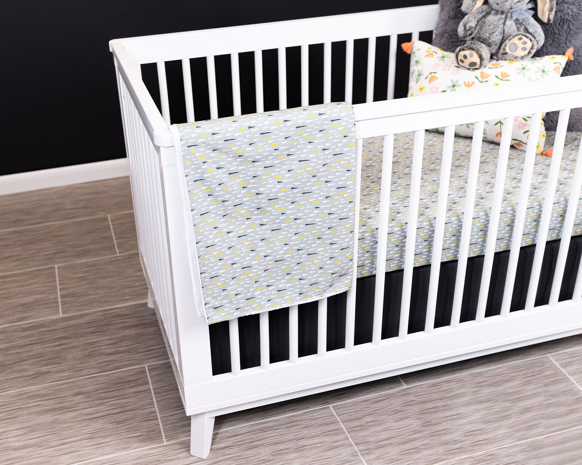 Jester's Hat - Classic Nursery Bedding Set - Multi-colored Hats on Sage - Olli+Lime